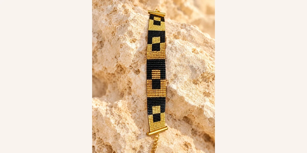 Bracelet Miyuki Comtesse 11 rangs, tissé à la main sur 11 rangs