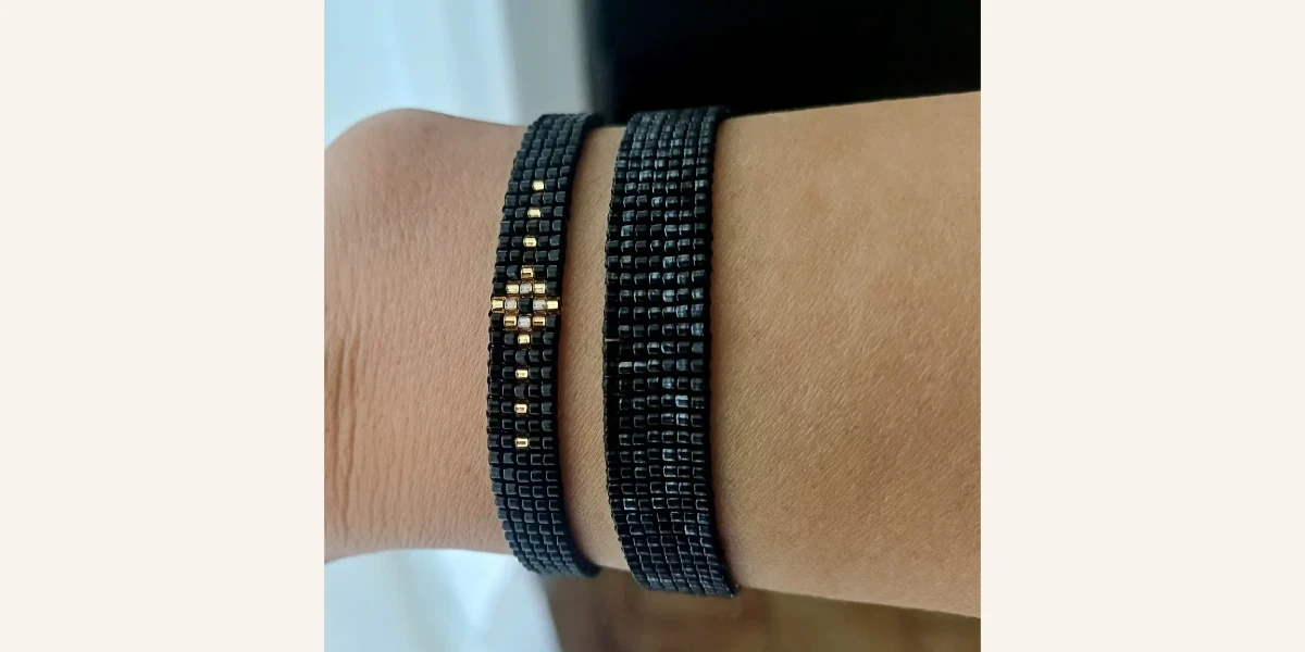 Bracelet Miyuki Doré, tissé à la main sur 5 rangs