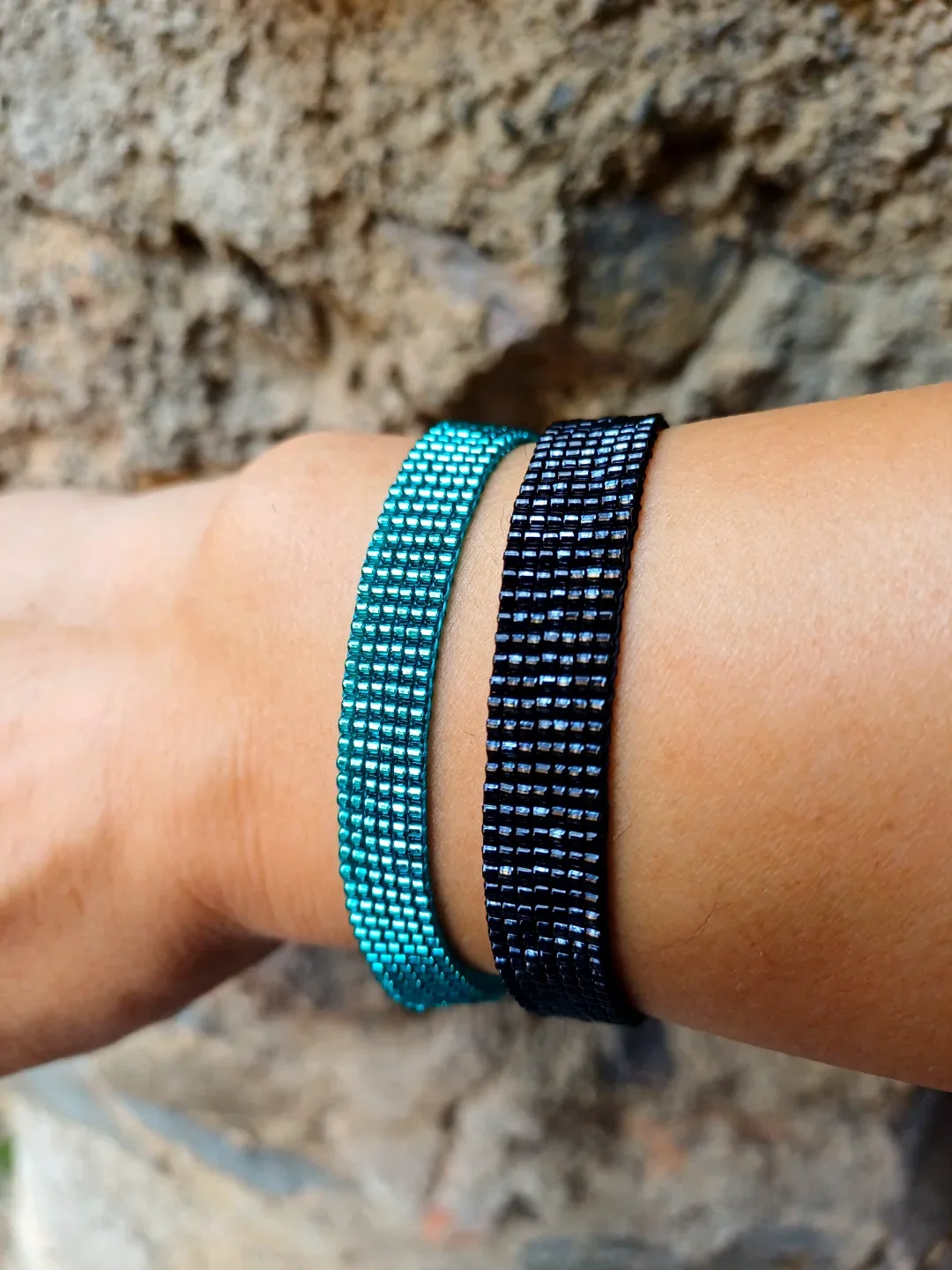 Bracelet Miyuki Caribbean Teal, tissé à la main sur 5 rangs