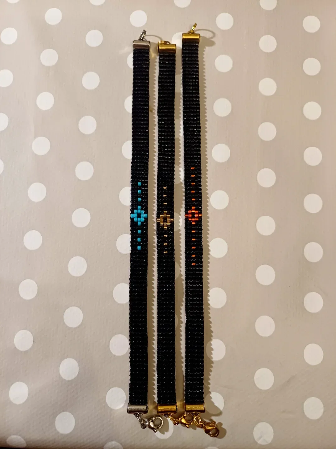 Bracelet Miyuki Orange, tissé à la main sur 5 rangs
