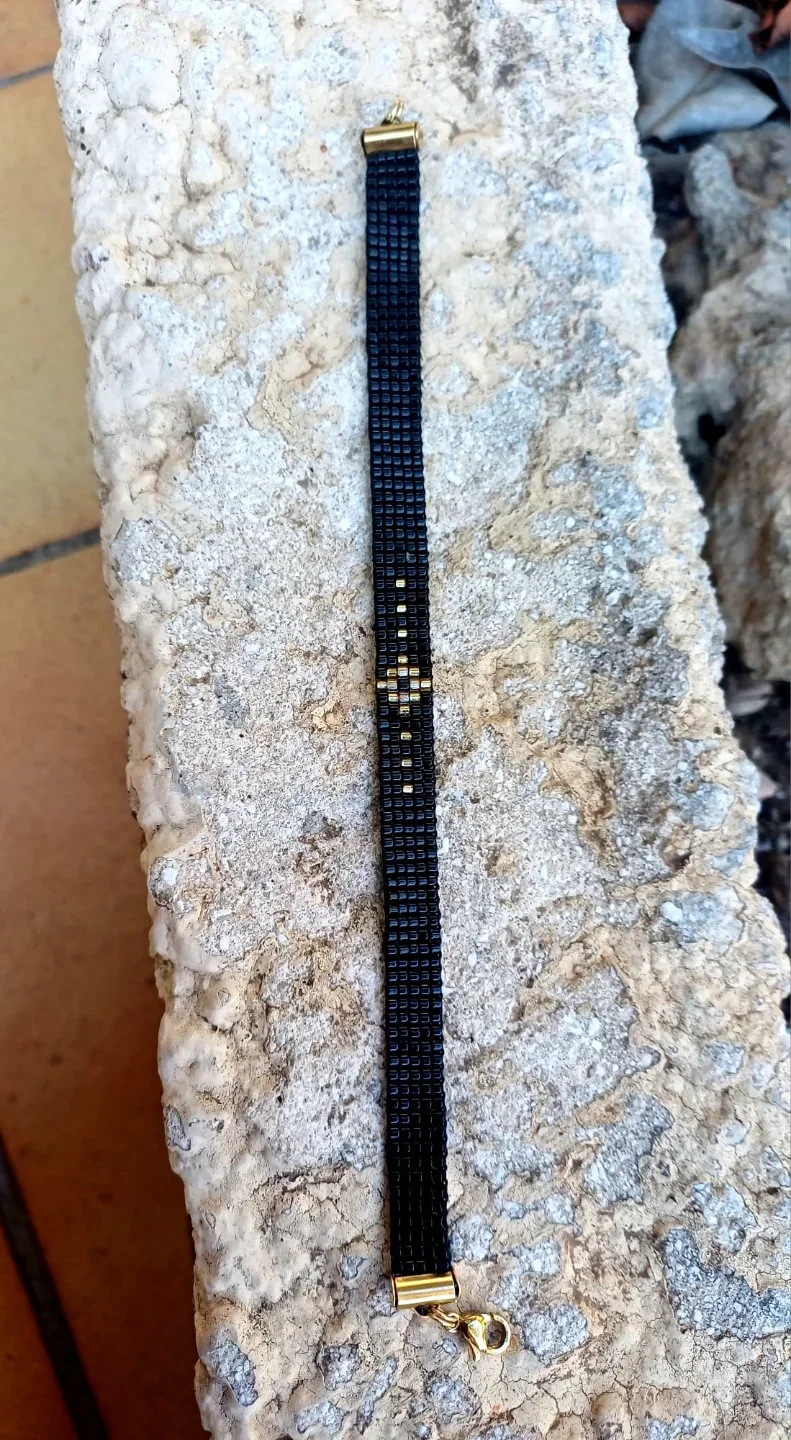 Bracelet Miyuki Doré, tissé à la main sur 5 rangs
