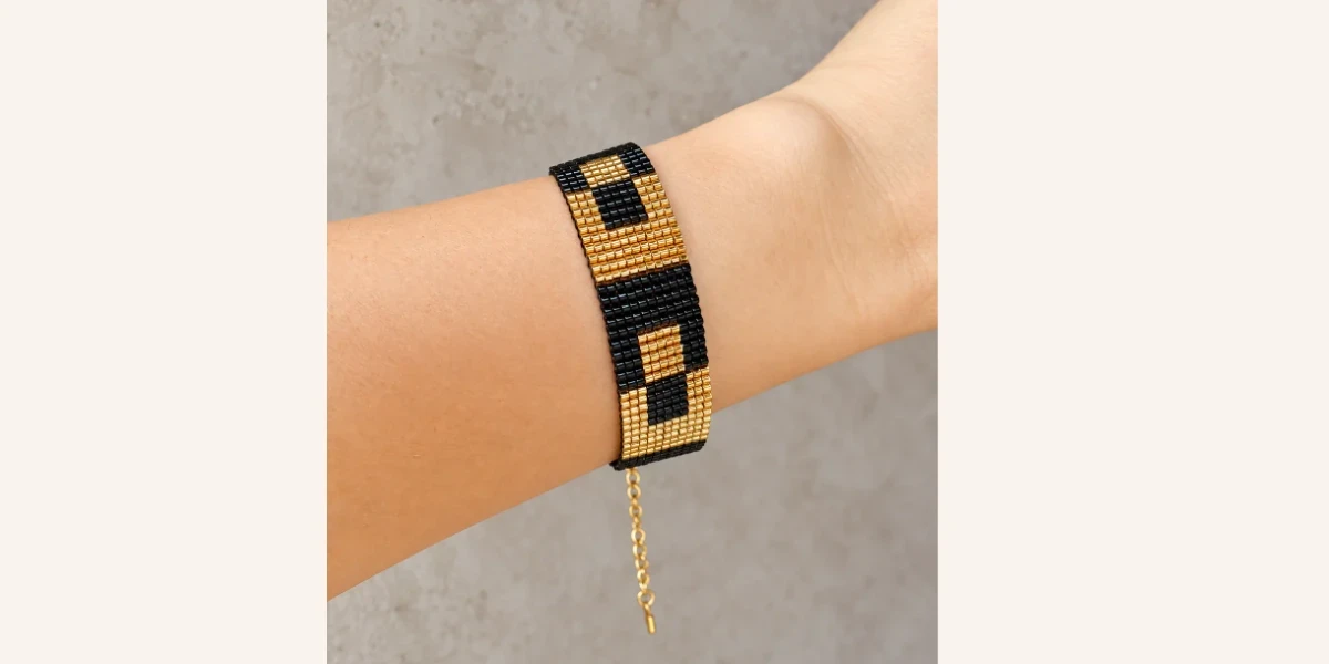 Bracelet Miyuki Comtesse 11 rangs, tissé à la main sur 11 rangs