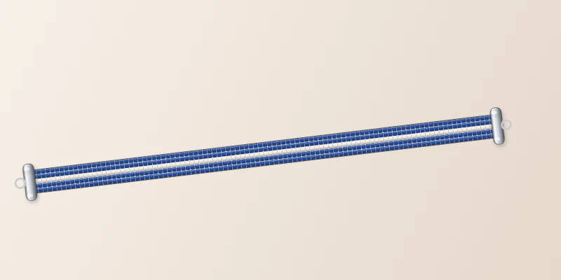 Bracelet Miyuki Bleu Blanc, tissé à la main sur 5 rangs