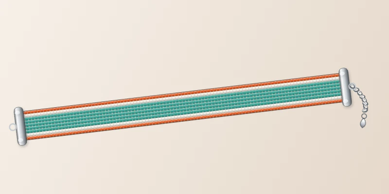 Photo produit du bracelet Turquoise Blanc Orange