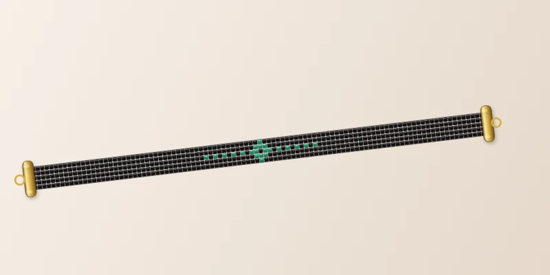 Bracelet Miyuki Vert 605, tissé à la main sur 5 rangs